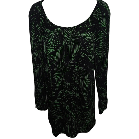 MICHAEL Michael Kors Palm Leaf Printed Elastic Scrunch Top - Picture 1 of 2